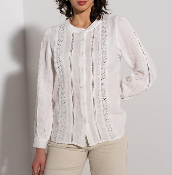 Chemise BLANCHE Ajourée Coton