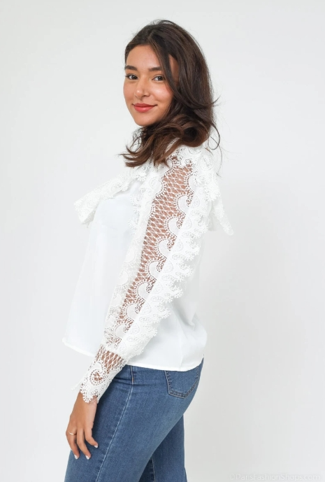 Chemisier Manches Longues Blanc  Loriane