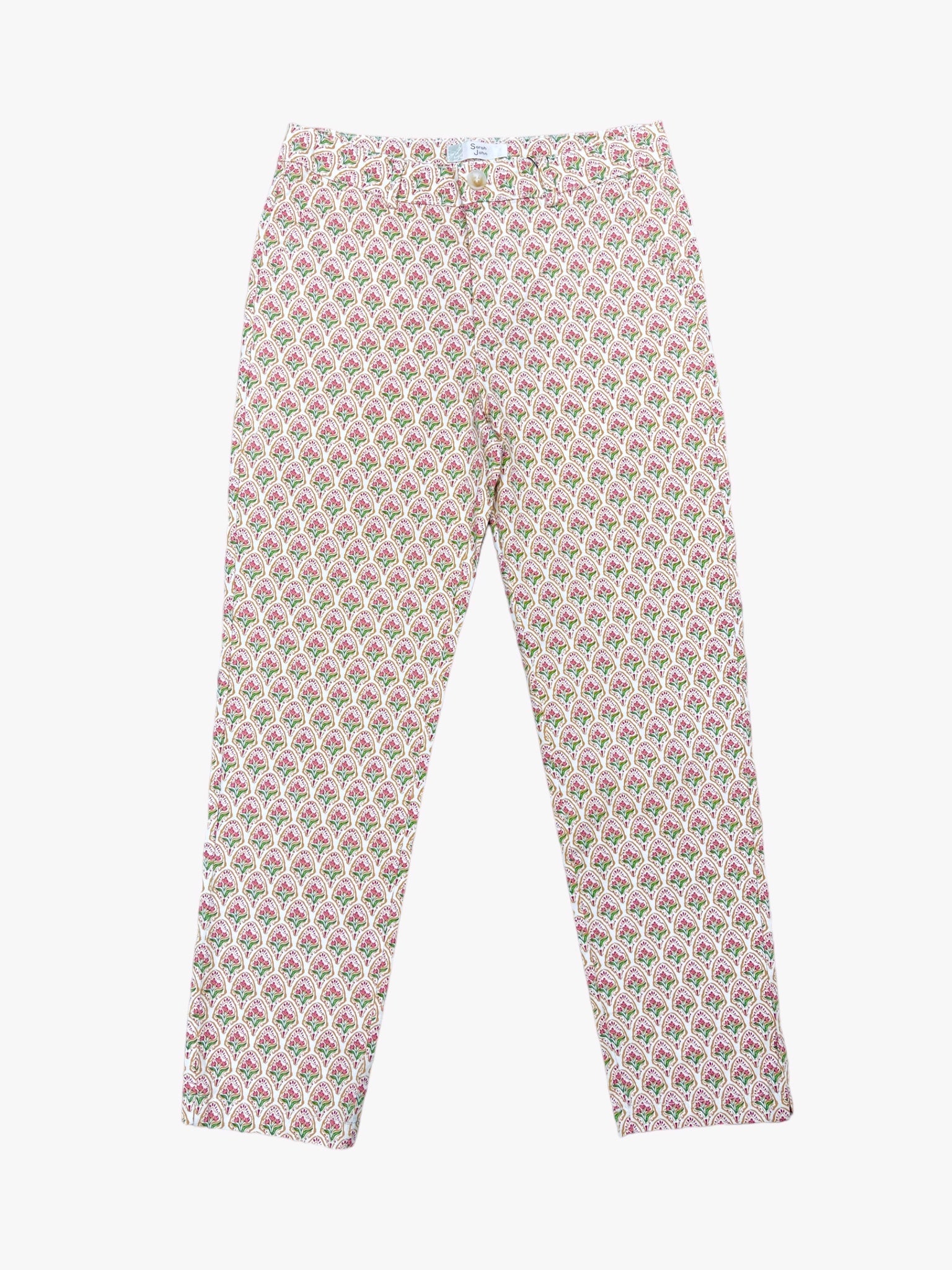 Pantalon 7/8ème SARAH JOHN " Fleurs Vert "