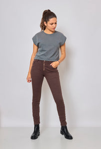 Pantalon chino Place  du Jour " CHOCO "