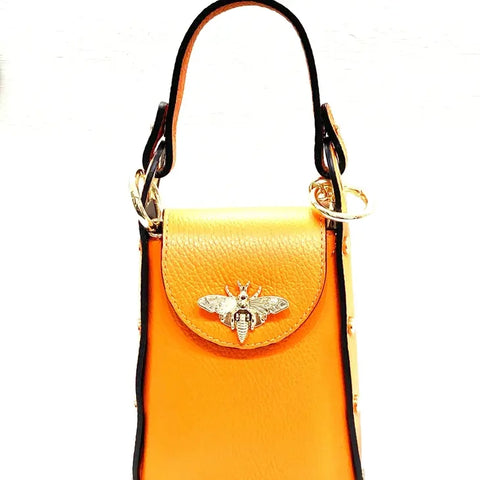 SAC CUIR ORANGE+ BANDOUILLERE BARCELONA