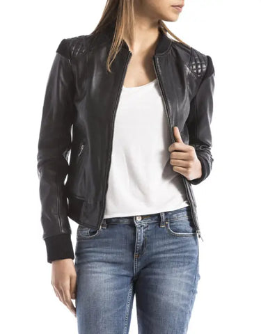 Veste Cuir pour elle  WELFORD  " ALBA " NOIR