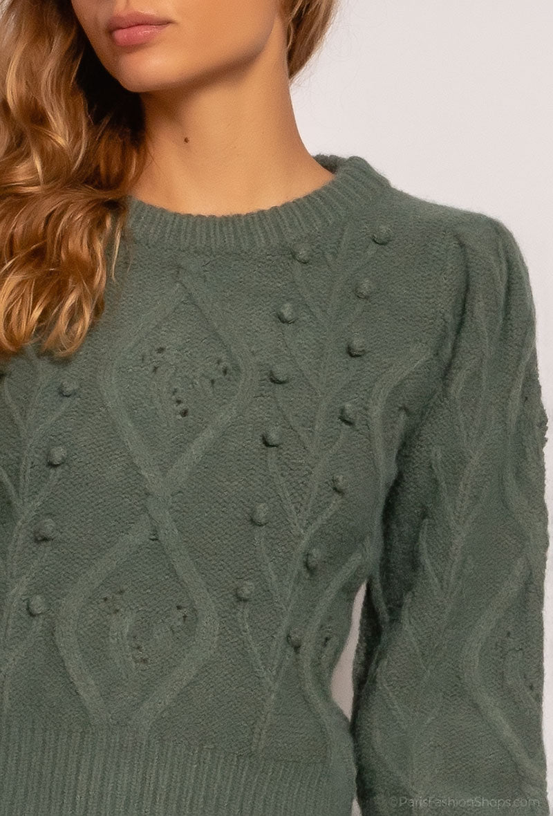 Pull Torsadé MARTHE Vert