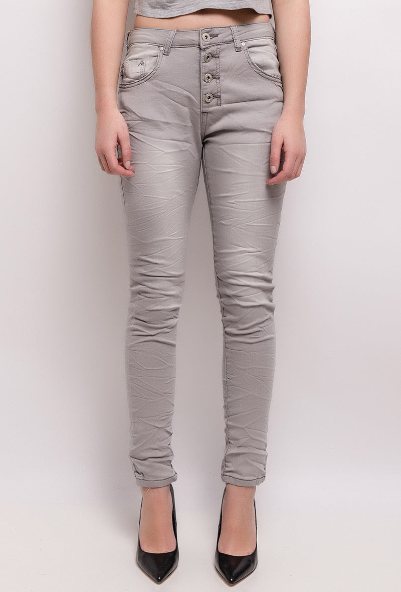 Jean Place du Jour "Grey Steel Buttons"