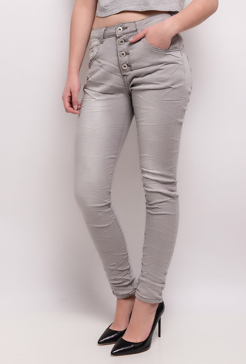 Jean Place du Jour "Grey Steel Buttons"